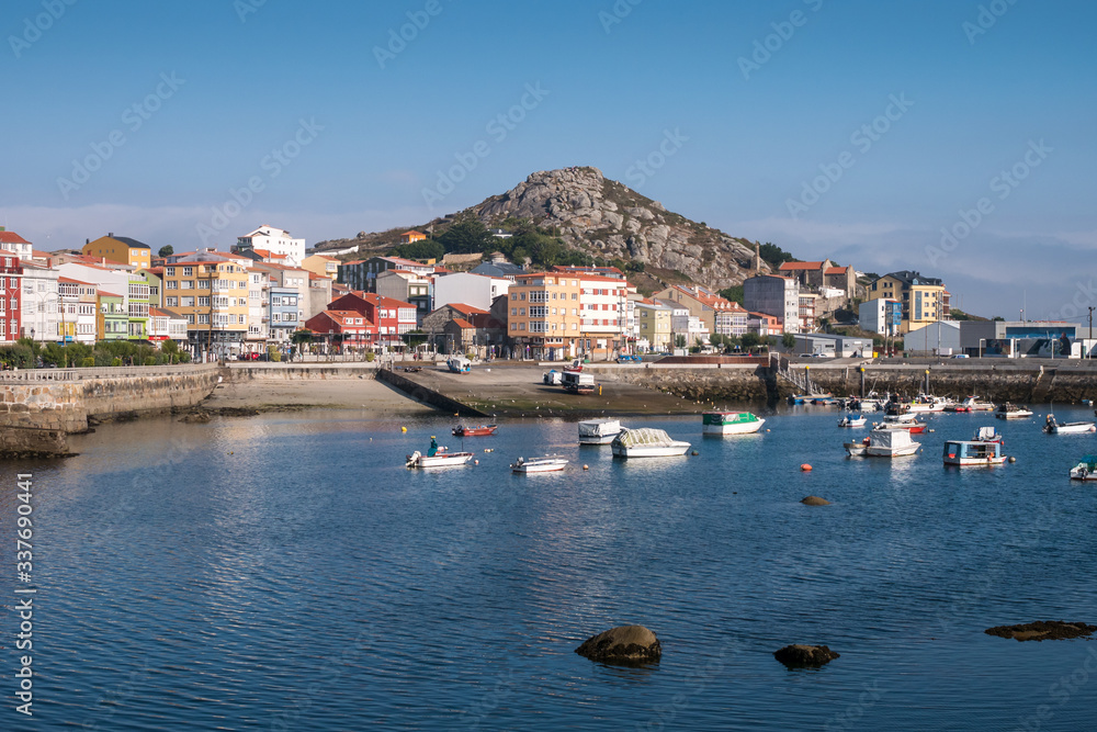 Fishing port of Muxia, a small coastal town and tourist destination at the Coast of Death, La Coruna, Galicia, Spain