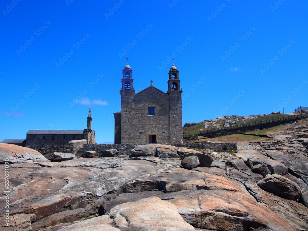 The church by the sea, Camino de Santiago, Way of St. James, Journey from Dumbria to Muxia, Fisterra-Muxia way, Spain