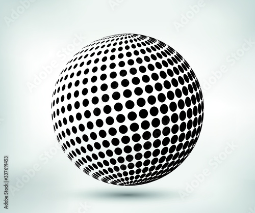 Halftone sphere design .Dotted 3d ball. © Milano