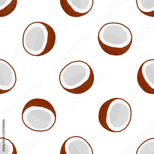 Illustration on theme big colored seamless coconut