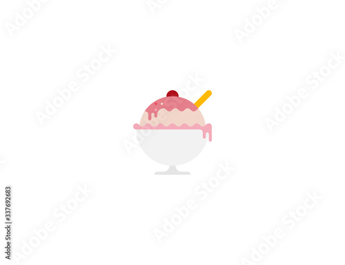 Ice cream cup vector flat icon. Isolated ice cream emoji illustration 