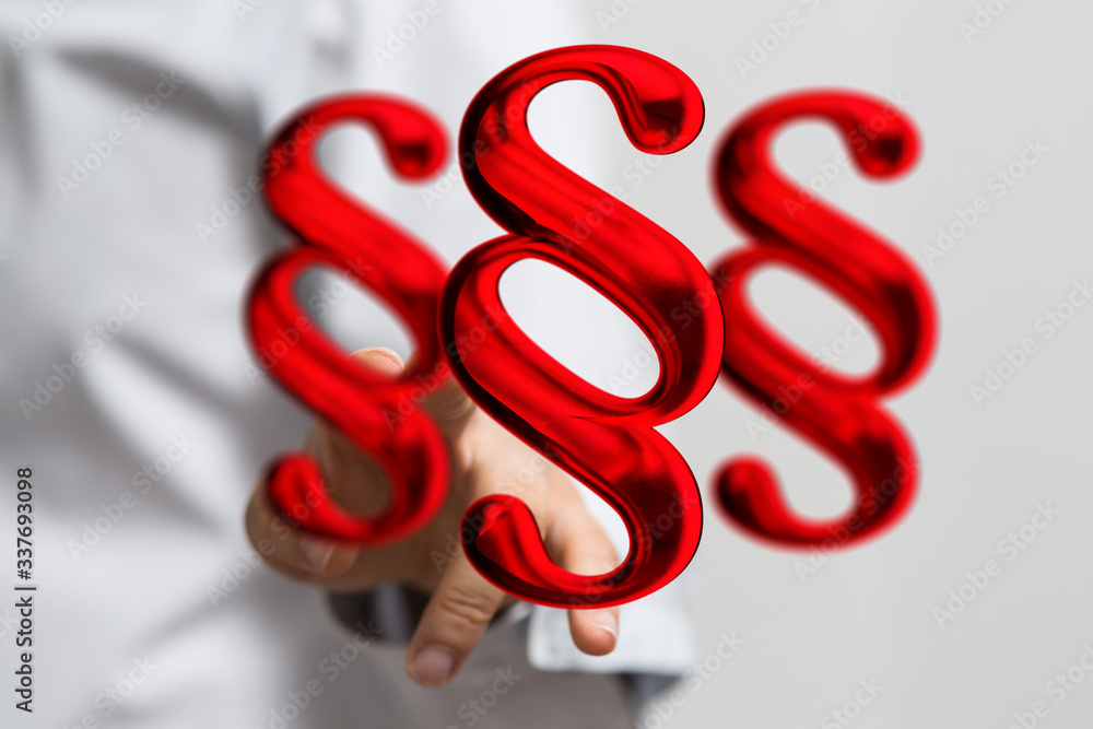 paragraph law sign digital in hand