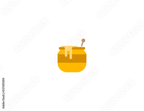 Honey pot vector flat icon. Isolated honey pot emoji illustration 