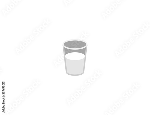 Glass of milk vector flat icon. Isolated milk glass emoji illustration 