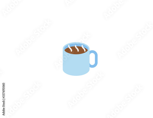Hot drink cup vector flat icon. Isolated coffee, cappuccino, tea cup, mug emoji illustration 