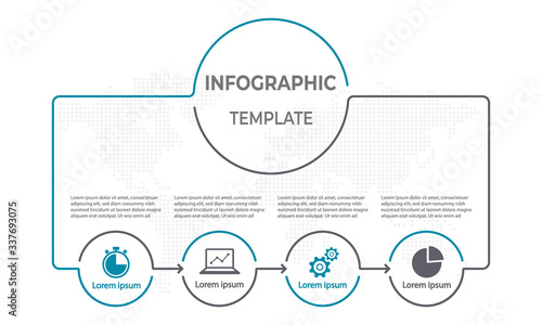Infographic template with circle 4 options. © R-CREATIVE