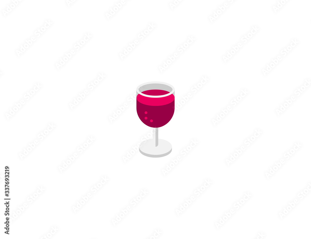 Wine glass vector flat icon. Isolated glass of red wine emoji illustration  Stock Vector | Adobe Stock