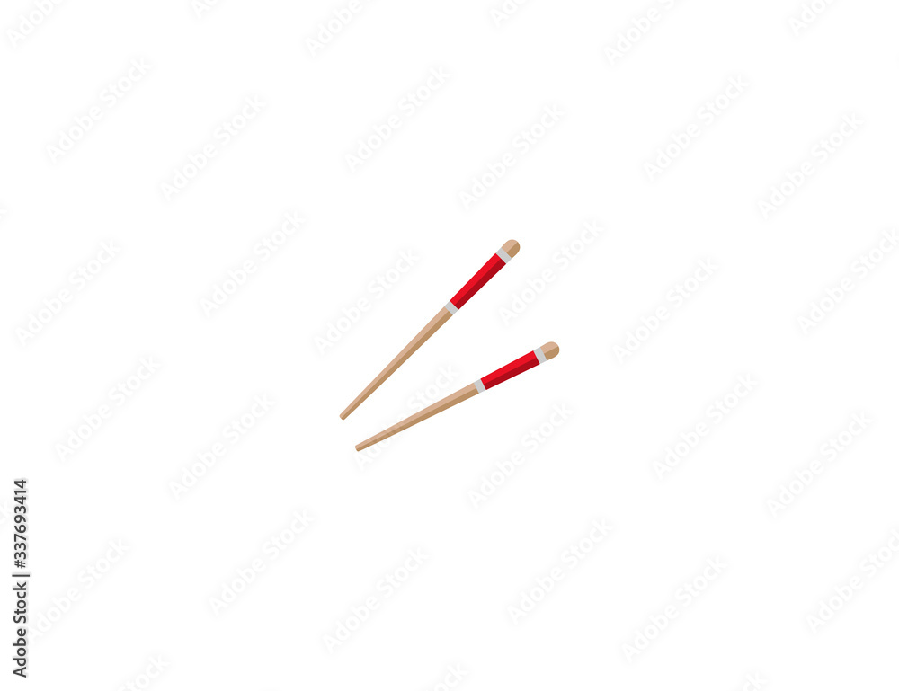 Chopsticks vector flat icon. Isolated asian food chop sticks emoji illustration Chopsticks vector flat icon. Isolated asian food chop sticks emoji illustration