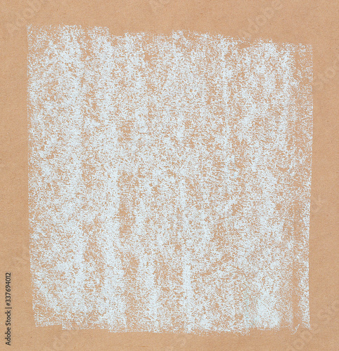 Pastel white handdrawn stroke on craft paper