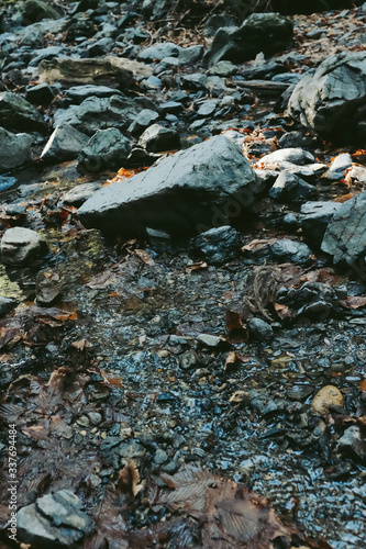 Rock way background, rough trail floor