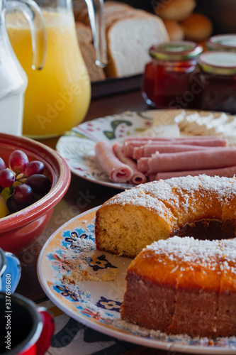 Brazilian breakfast served on a dining table