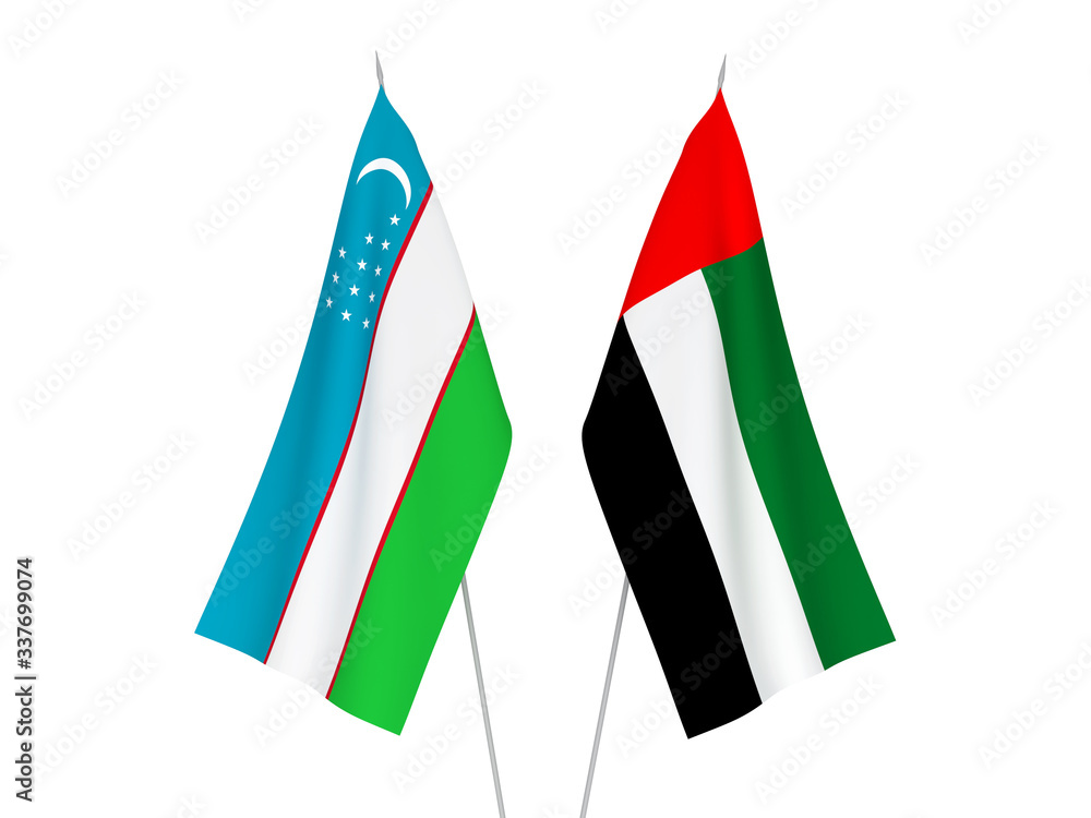 United Arab Emirates and Uzbekistan flags