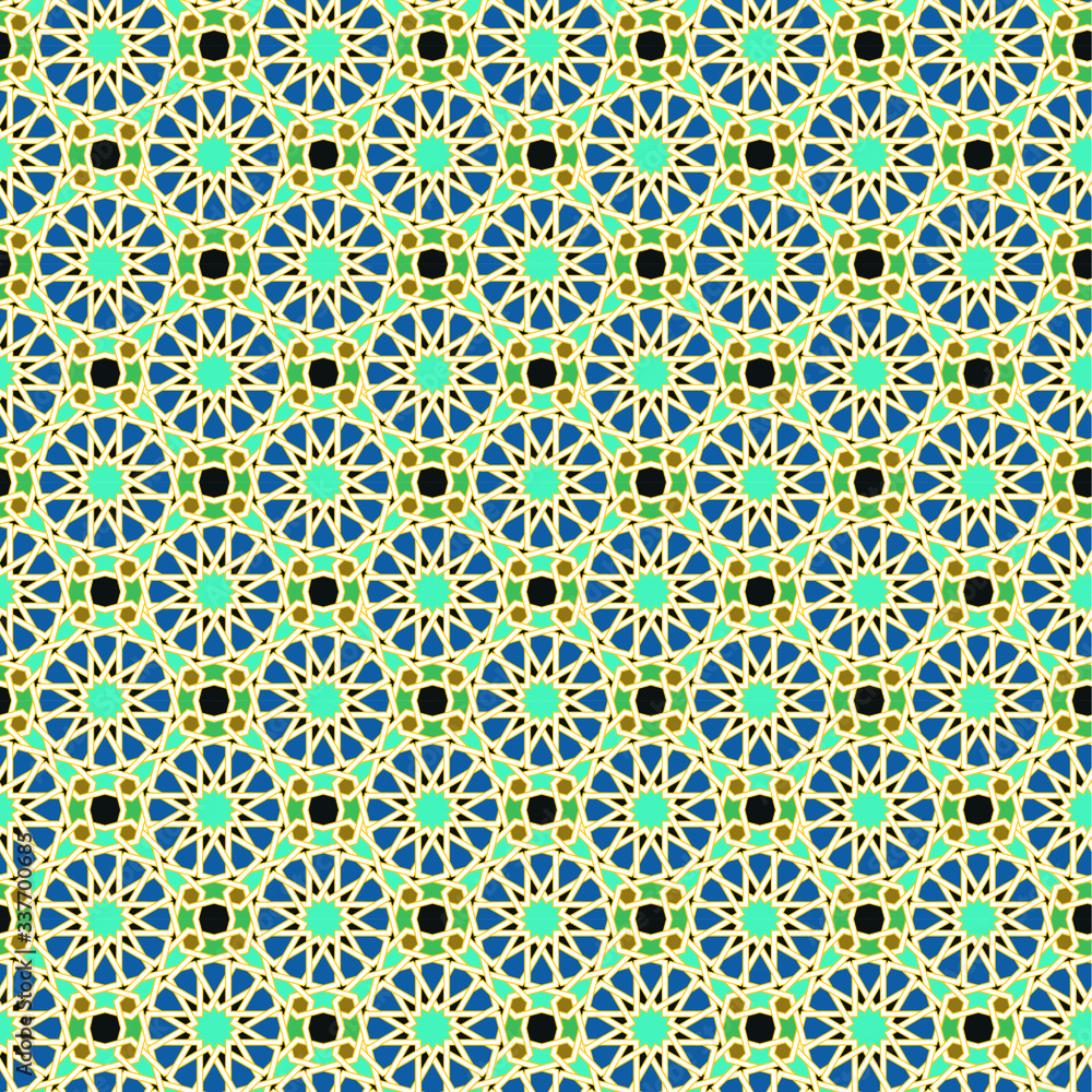 Seamless Islamic tile pattern, Ramadan, Alhambra Seamless Islamic tile pattern, Ramadan, Alhambra