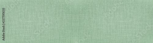 Mint green natural cotton linen textile texture background banner panorama