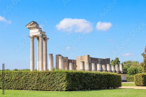 Reconstructed corner of the harbor temple (in german Hafentempel) Archaeological Park in Xanten North Rhine-Westphalia photo