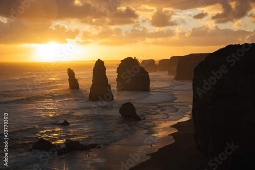 Twelve apostles during sunset after the rain