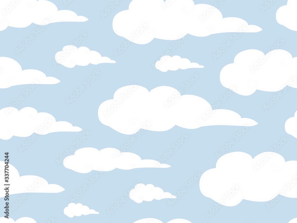 Seamless pattern with clouds. Children's pattern. Design for fabric, Wallpaper.