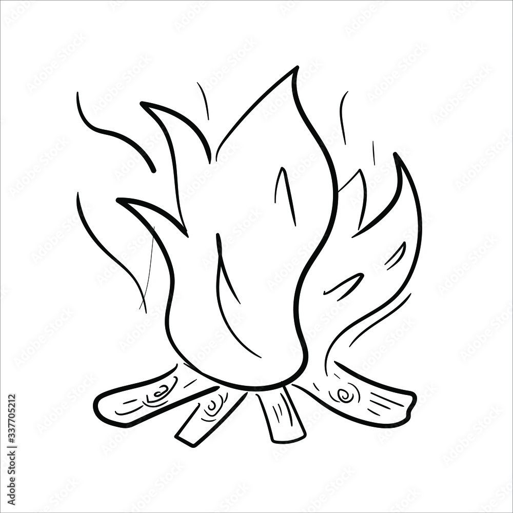vector illustration of a burning fire