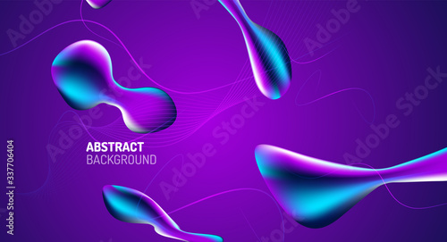Fluid gradients, abstract liquid bubble shapes background