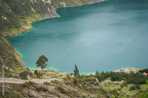 volcano lake in the mountains