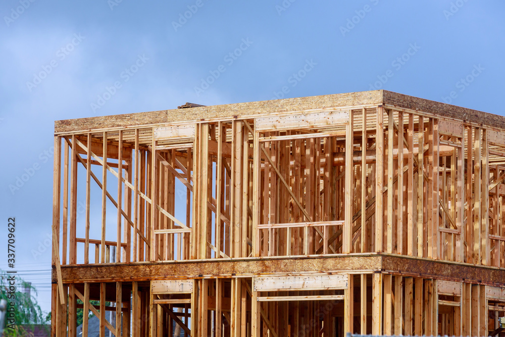 Framing beam of new house under construction home framing Framing beam of new house under construction home framing