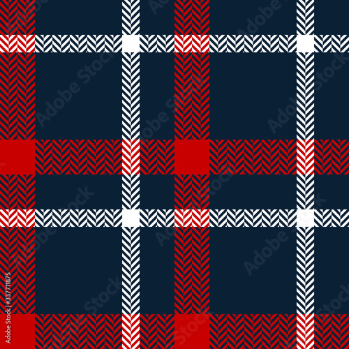 Plaid pattern seamless vector texture for flannel shirt, blanket, throw, duvet cover, skirt, trousers, or other modern summer, autumn, winter fabric design.