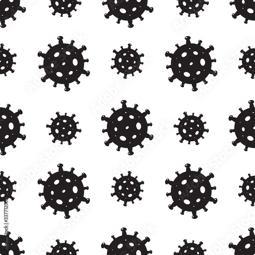 Coronavirus Bacteria Cell Covid-19 Seamless Pattern