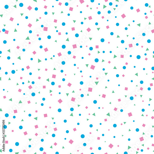 Abstract background - Seamless pattern of circles, rectangles and triangles for vector graphic design