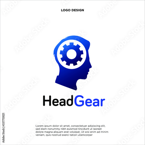Head Tech logo  Pixel Head logo concept vector  Robotic Technology Logo template designs vector illustration