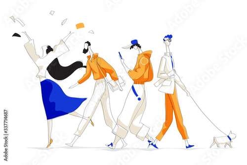 Personaggi maschili e femminili della società moderna urbana  