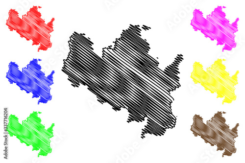 Brno City (Czech Republic, Czechia, Moravia) map vector illustration, scribble sketch City of Brno map