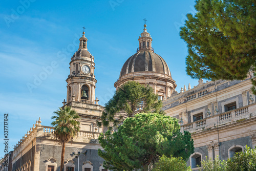 Street view of downtown in Catania, Italy