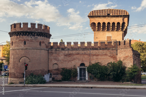 Porta Saragozza, one of the historic gates of Bologna city, Italy photo