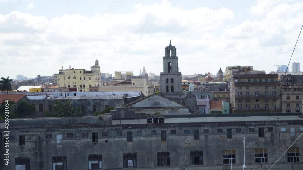 Cuba Havana panoramic city view , horizon Cuba America day shot of city center with colourful buildings and cathedral Cuba Havana panoramic city view , horizon Cuba America day shot of city center with colourful buildings and cathedral