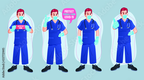 Multipurpose Doctor Mascot Illustration