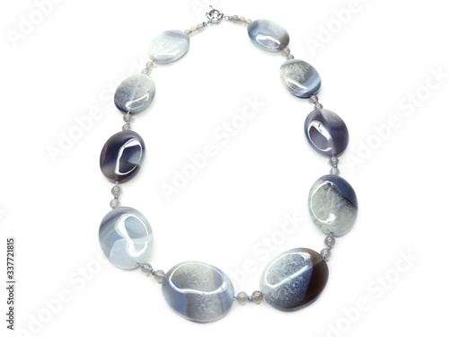 fashion beads necklace jewelry with semigem crystals agate
