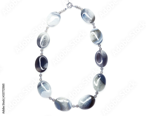 fashion beads necklace jewelry with semigem crystals agate