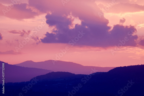 Amazing summer sunshine. Colorful sunshine sky at golden hour time.