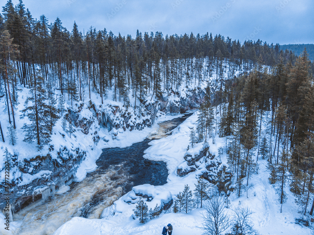The beautiful river in Oulanka national park
