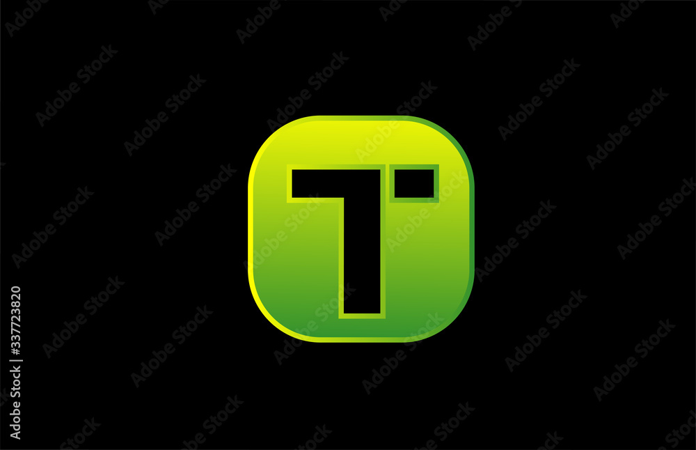 Fototapeta premium green black T alphabet letter logo icon design for business and company