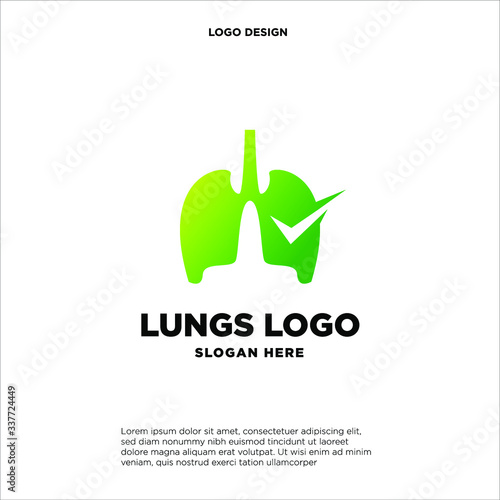 Lungs Color Logo designs concept vector, Colorful Modern Lungs Health Care logo template