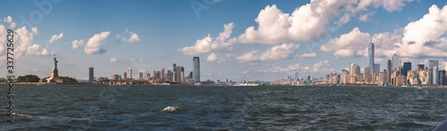 The skyline of New Jersey and Lower Manhattan in New York