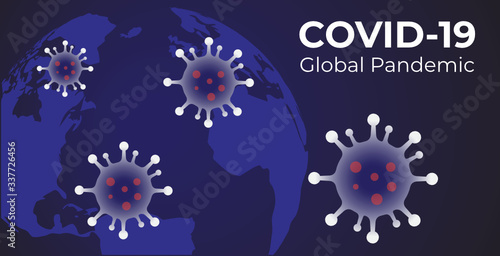 Corona virus outbreak map vector background design template