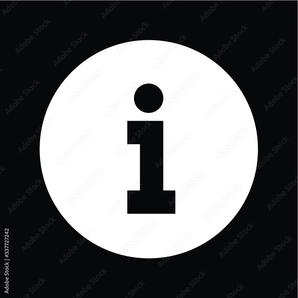 white circle alphabet i info information business icon symbol silhouette black white sign white circle alphabet i info information business icon symbol silhouette black white sign