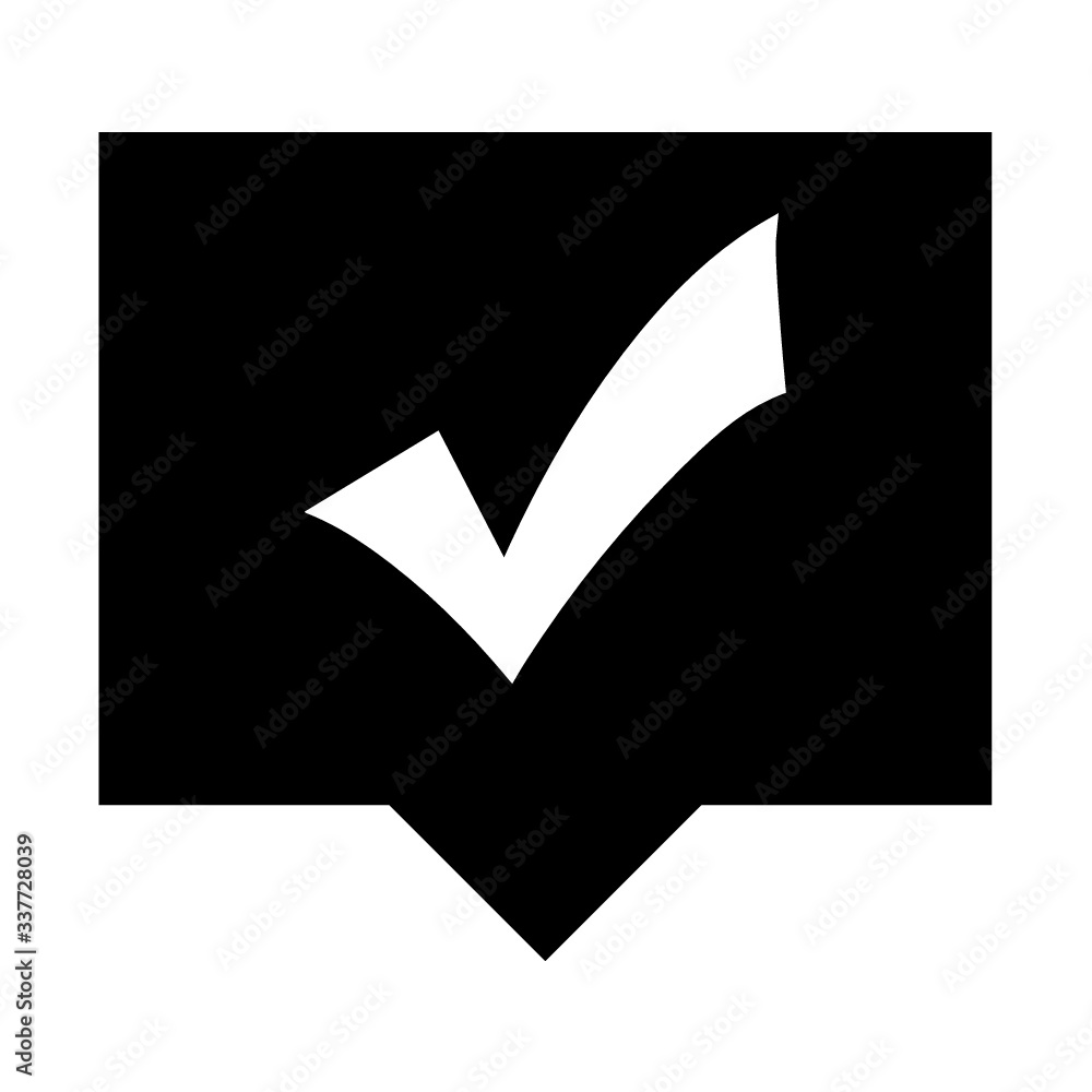 White Check correct Like business icon symbol silhouette black white
