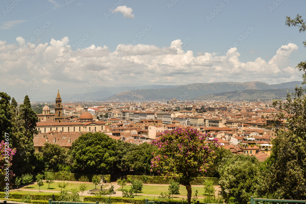 Florence panoramic view from the Boboli garden