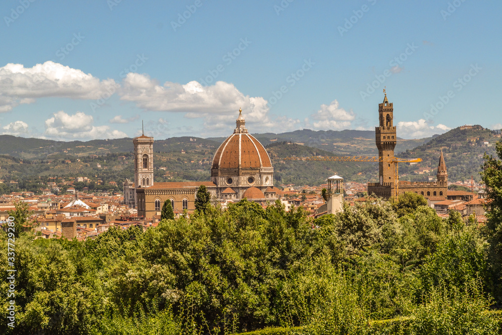 View on the Florence Cathedral from the Boboli garden