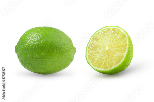 Fototapeta Naklejka Na Ścianę i Meble -  limes Isolated. Lime cut isolated on white background 