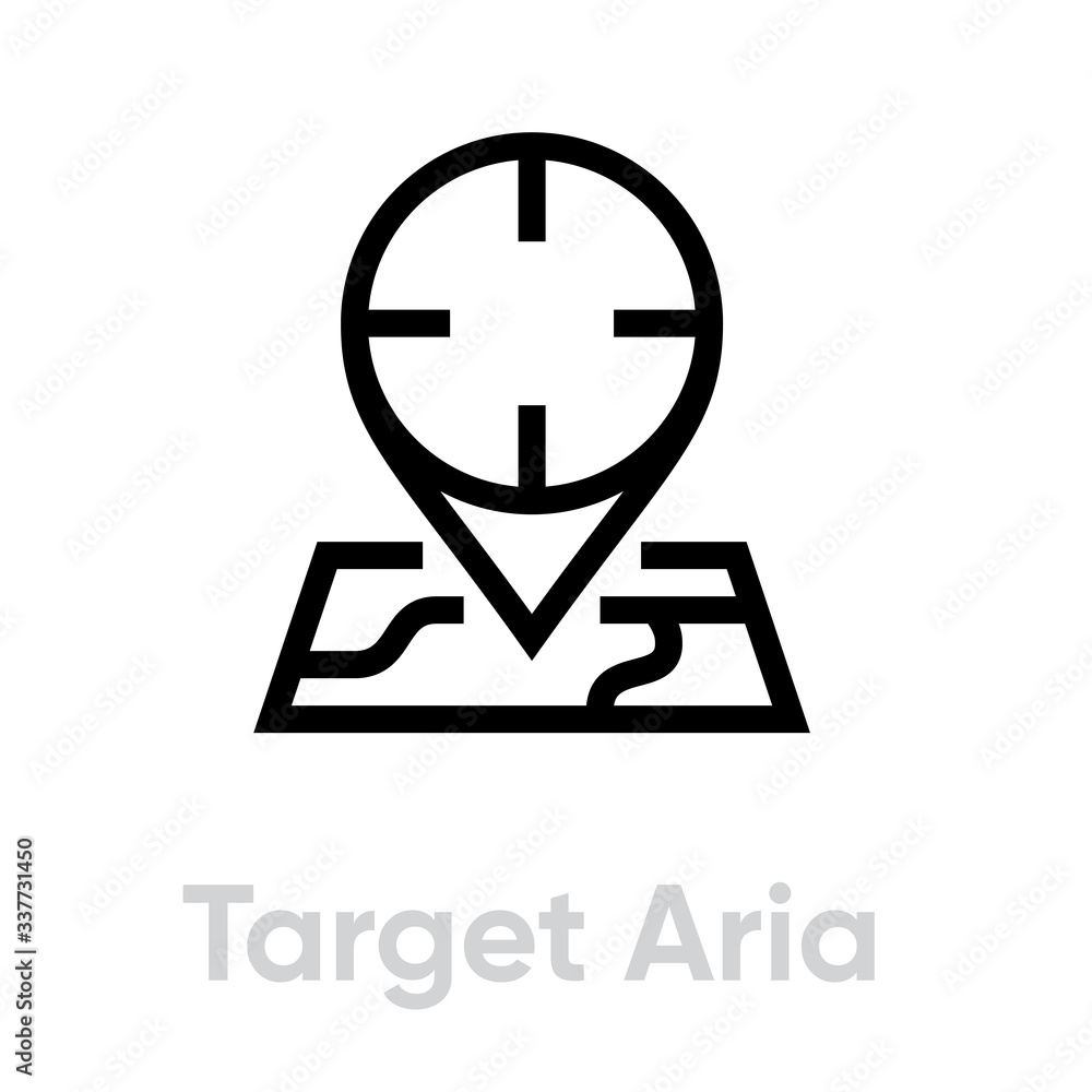 Obraz premium Target Area icon. Editable line vector.
