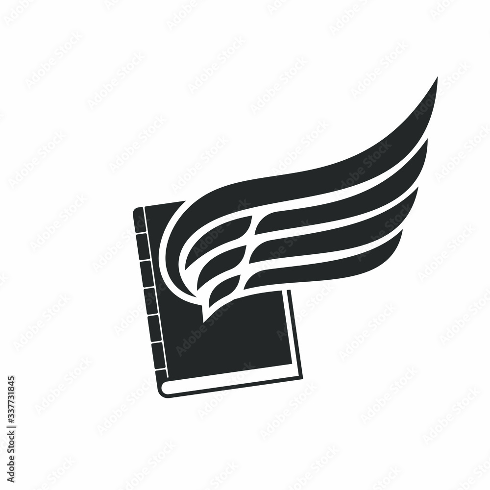 Fototapeta premium Book With Wings Icon Vector